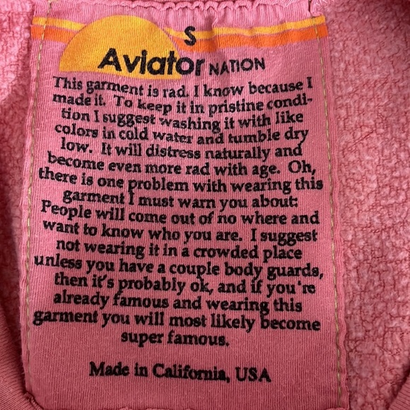 Aviator Nation heart sweatshirt. - Picture 7 of 8